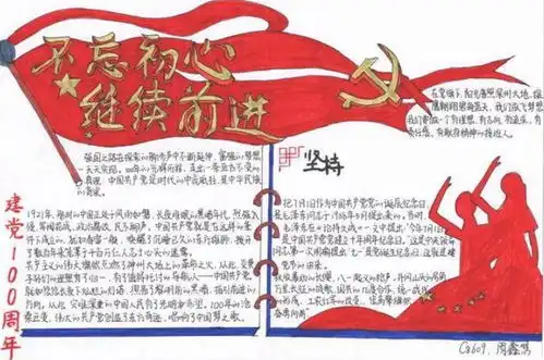 关于爱国建党的手抄报简单漂亮建党100周年手抄报简单又好看