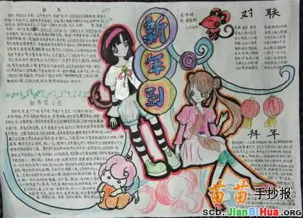 新年到手抄报图片