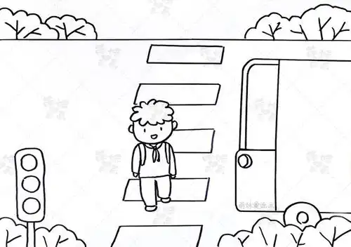 关爱生命,安全出行学画简单的交通安全手抄报,含内容文字