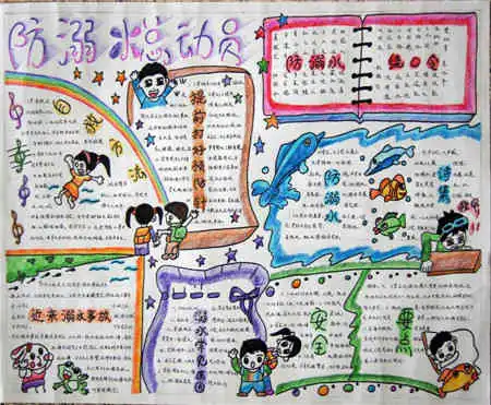 防溺水手抄报真爱生命,谨防溺水
