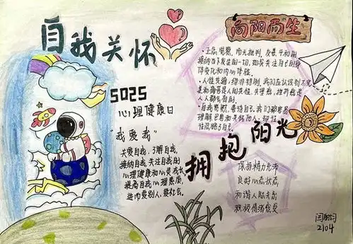 自我关怀拥抱阳光济南二中开展心理健康主题手抄报活动