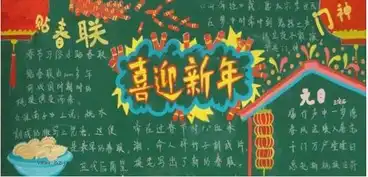 迎新年黑板报新年漫步即景