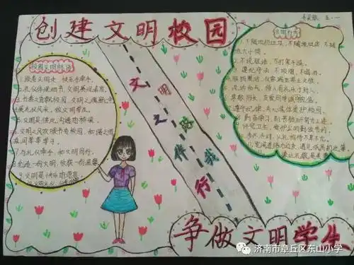 教体局东山小学手抄报话文明