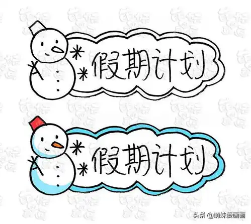 pcb边框是自己画春节学画简笔画寒假作业手抄报标题和边框绘制技法模板大全...