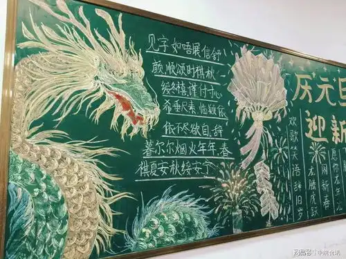 龙重登场合肥中科学校庆元旦迎新春黑板报展评