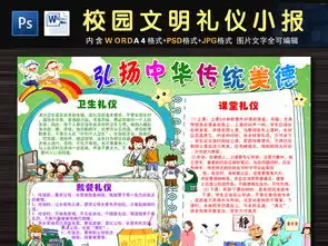 文明伴我行校园文明礼仪小报手抄报图片模板worddoc设计图下载道德与法治手抄报大全编号17278699