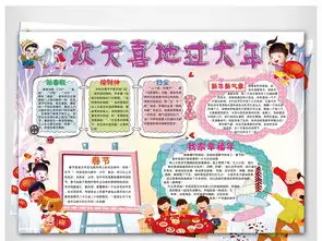 欢天喜地过大年新年手抄报春节小报图片模板psd设计图下载元旦手抄报大全编号17432254