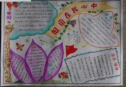 国庆节手抄报amp模板简笔画古诗
