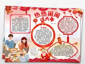word新年快乐春节小报电子小报节日鼠年寒假手抄报模板图片下载
