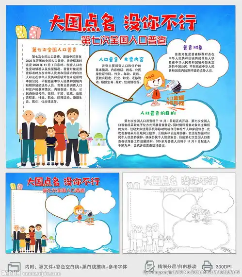 人口普查小报手抄报图片