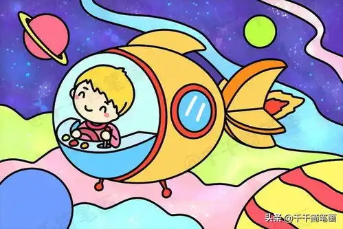 小学生最爱的科幻画涂色画步骤图,简单好看快收藏