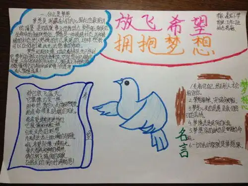 放飞梦想的手抄报内容急需