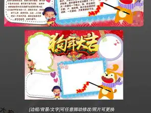 ps2018春节小报过年新年狗年习俗手抄报素材花边图片模板下载