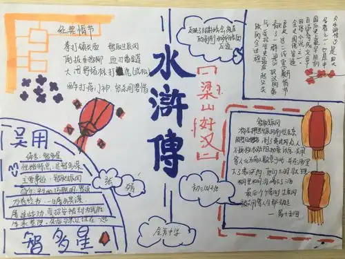 试看书林隐处几多俊逸儒流初三a部语文组举办水浒传手抄报评比大赛