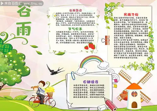 卡通谷雨时节手抄报