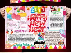 元旦春节中英文双语小报新年手抄电子小报图片素材元旦手抄报大全psd模板下载81.95mb节日手抄报