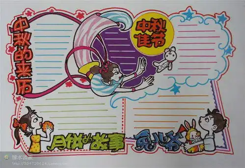中秋节手抄报4开大小,不要装裱