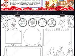 2020春节习俗小报新年民俗年俗手抄报鼠年大吉电子小报图片模板下载