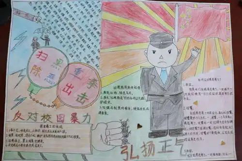 扫黑除恶共筑平安和谐校园主题手抄报大赛网络投票开始啦