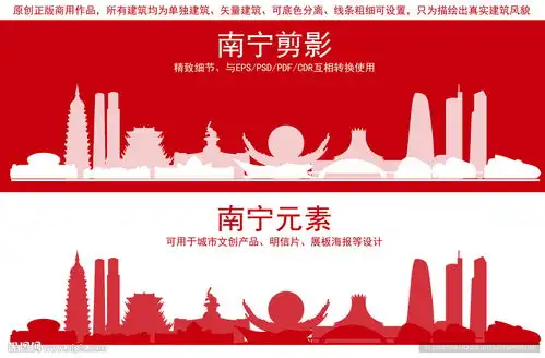 南宁地标建筑剪影设计图