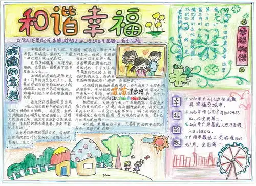 和谐幸福手抄报版面设计图