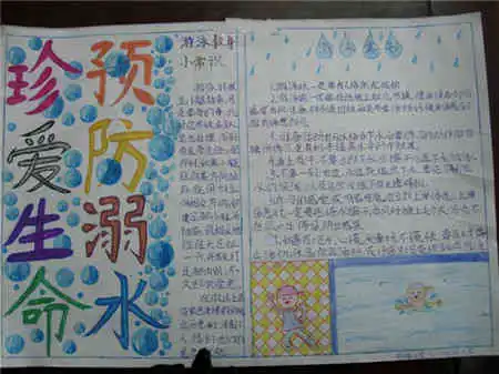 防溺水手抄报游泳安全知多少