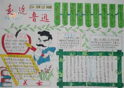 走近鲁迅名人手抄报图片内容