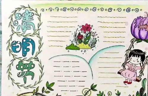 清明节习俗诗词谚语手抄报模板范文,快为孩子收藏
