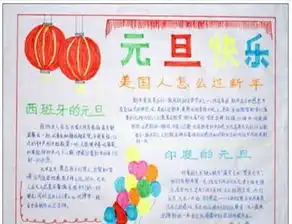 元旦手抄报版面设计图